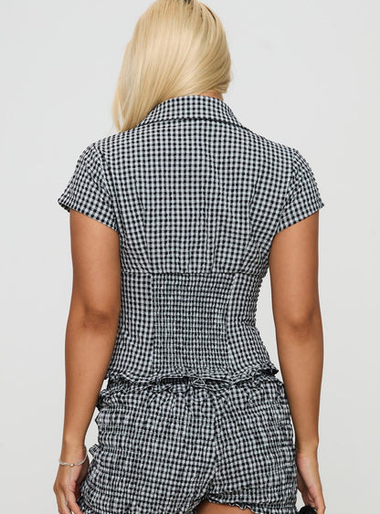 Covey Shirred Puff Sleeve Top Multi Petite