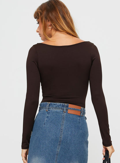 Ellery Bodysuit Brown Tall