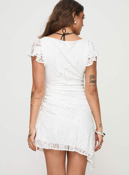 Ramallo Lace Mini Dress White