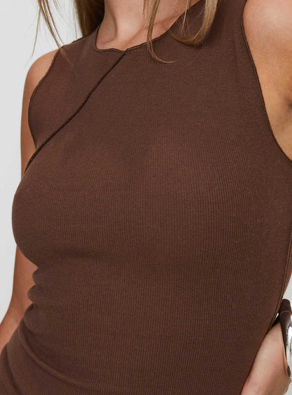 Morganah Aysmmetrical Top Brown