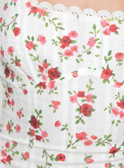 Dasha Mini Dress White Floral