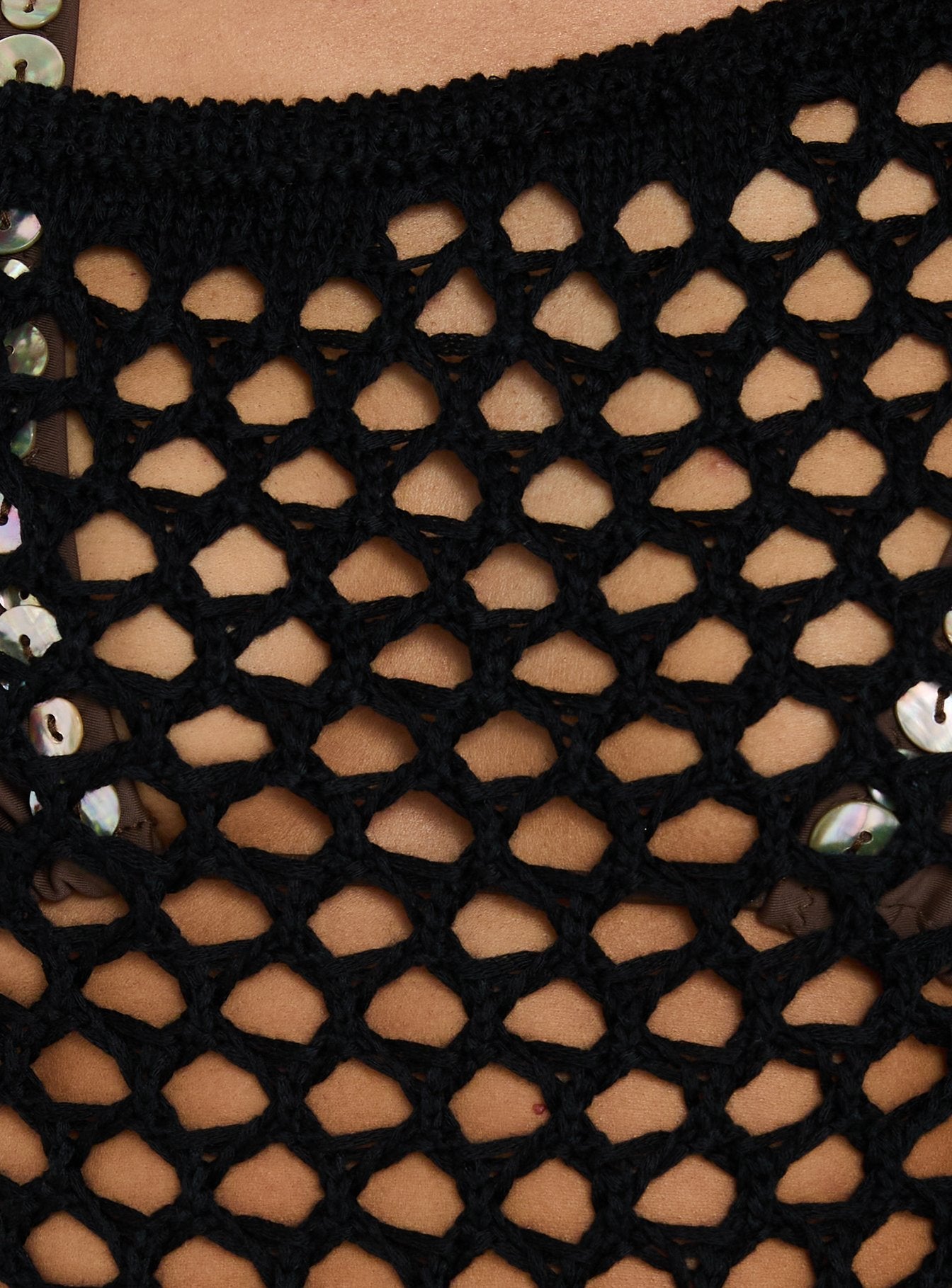 Mikaro Crochet Mini Dress Black