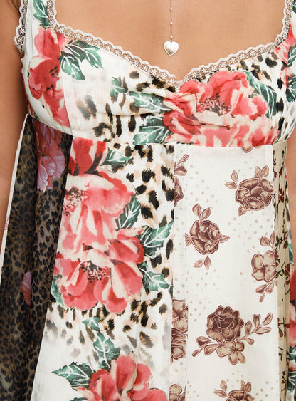 Botanicals Patchwork Mini Dress Multi
