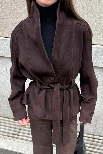 Suede Vintage Long Sleeve Jacket