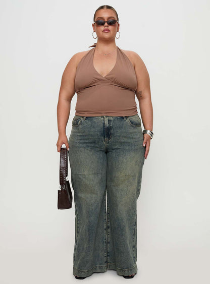 Whimsy Halter Top Chocolate Curve