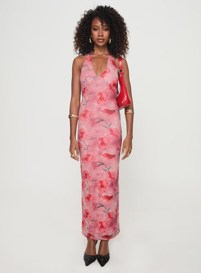 Maillard Halter Maxi Dress Pink