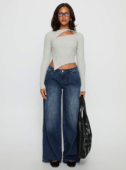 Ellara Long Sleeve Top Grey