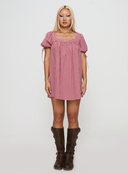 Lilibet Mini Dress Red Gingham