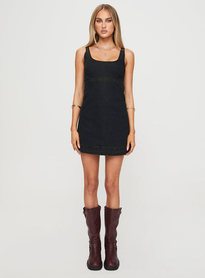 Rautha Denim Mini Dress Black