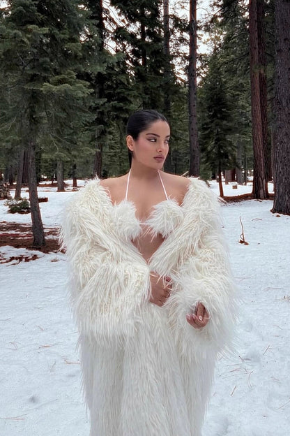 Faux Fur Extended Thick Warm Overcoat