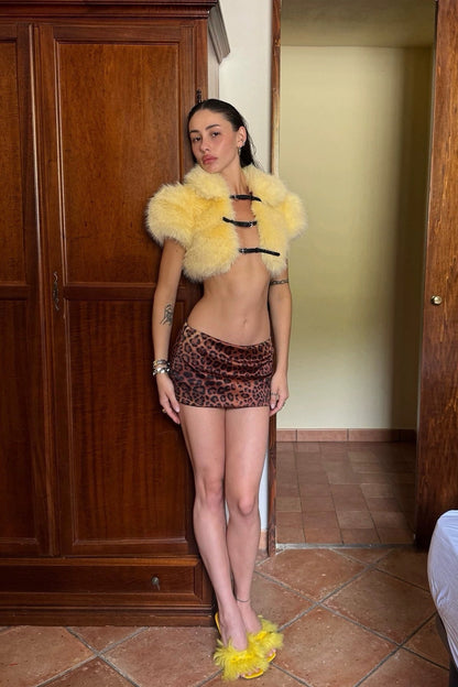 Sexy Cape Design Drawstring Solid Plush Coat