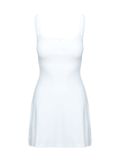 Baseline Rib Mini Dress White