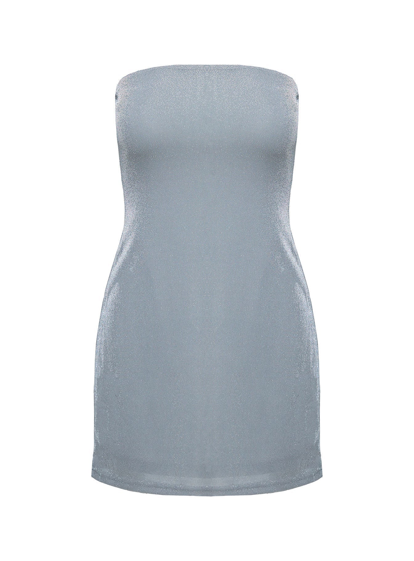 Chromatica Strapless Mini Dress Silver