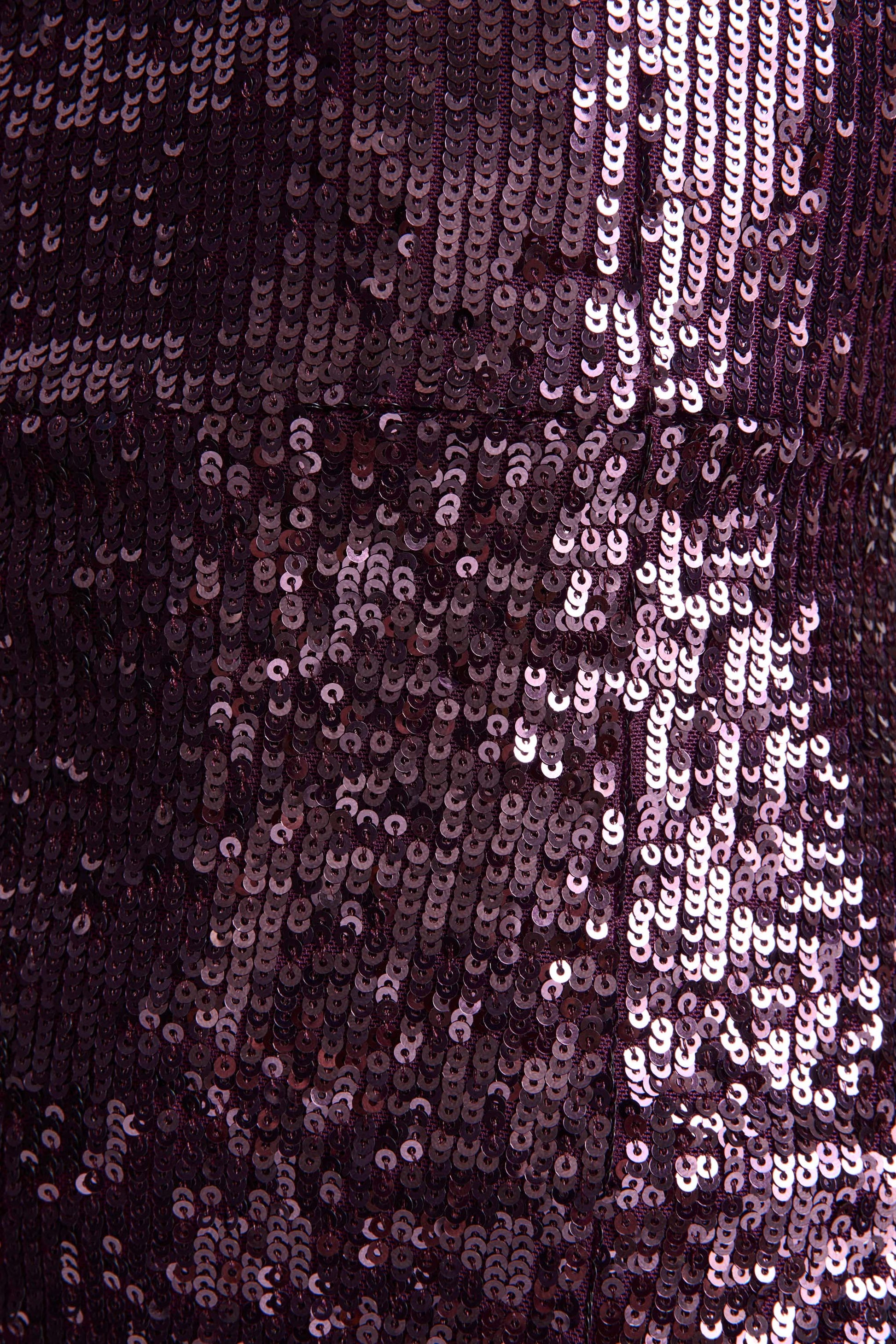 High Life | Plum Sequin Square-Neck Maxi Dress With Front-High Split