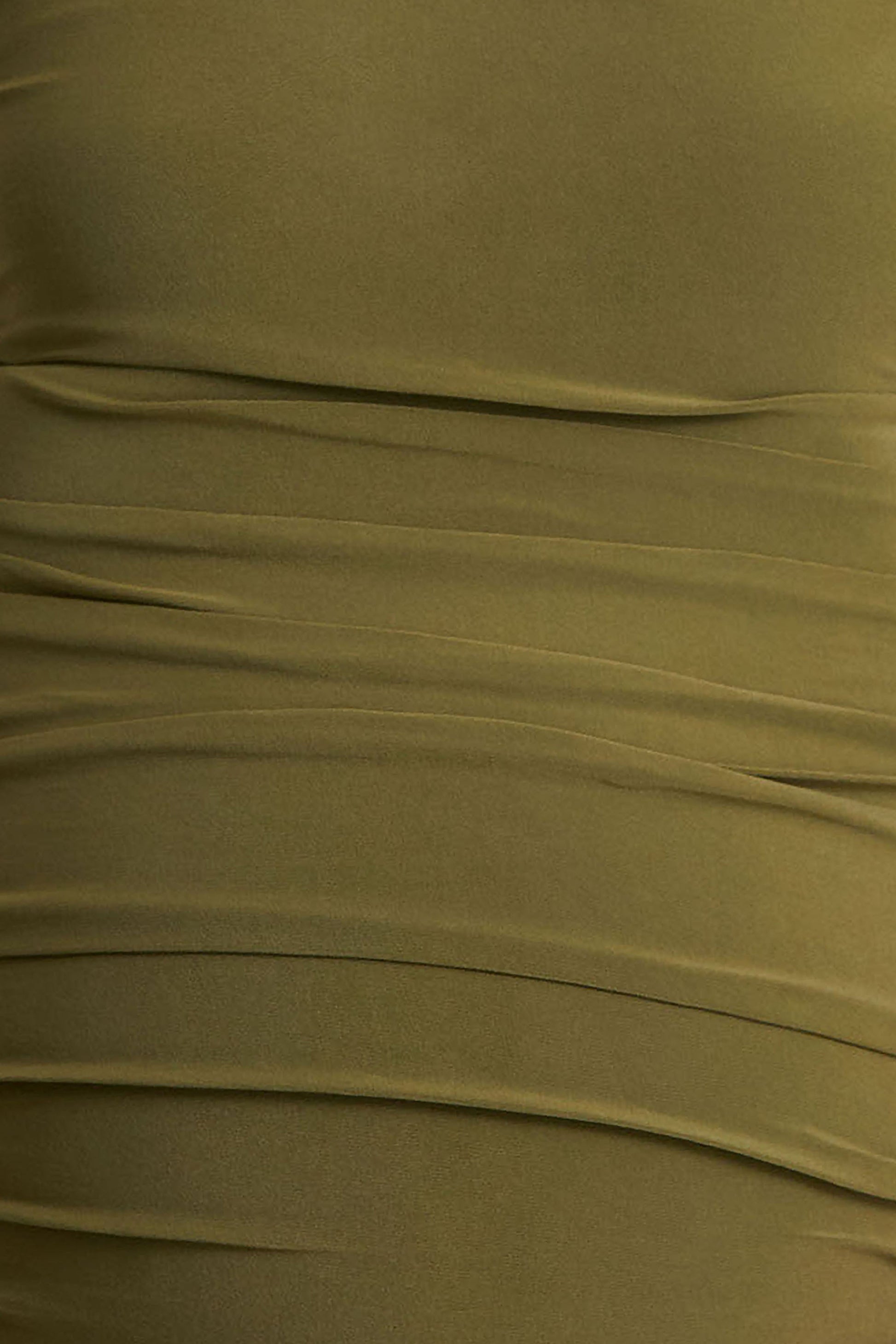 Lisbon | Olive Maternity Square Neck Ruched Midi Dress