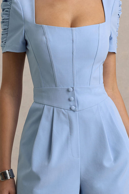 Brizzie | Light Blue Short-Sleeve Playsuit