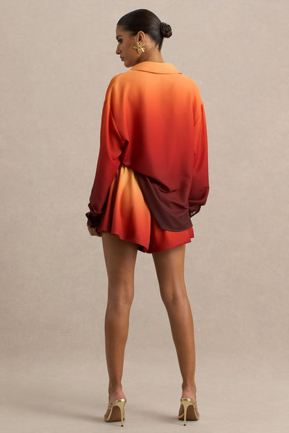 Gold Coast | Ombre Satin Shorts with Draw-String Detail