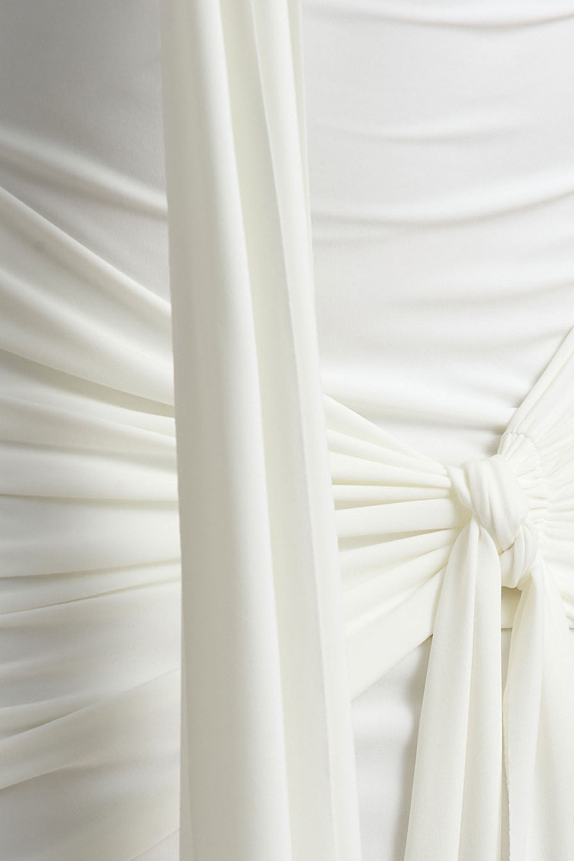 Essie | White Bardot Wrap Mini Dress With Sash Detail