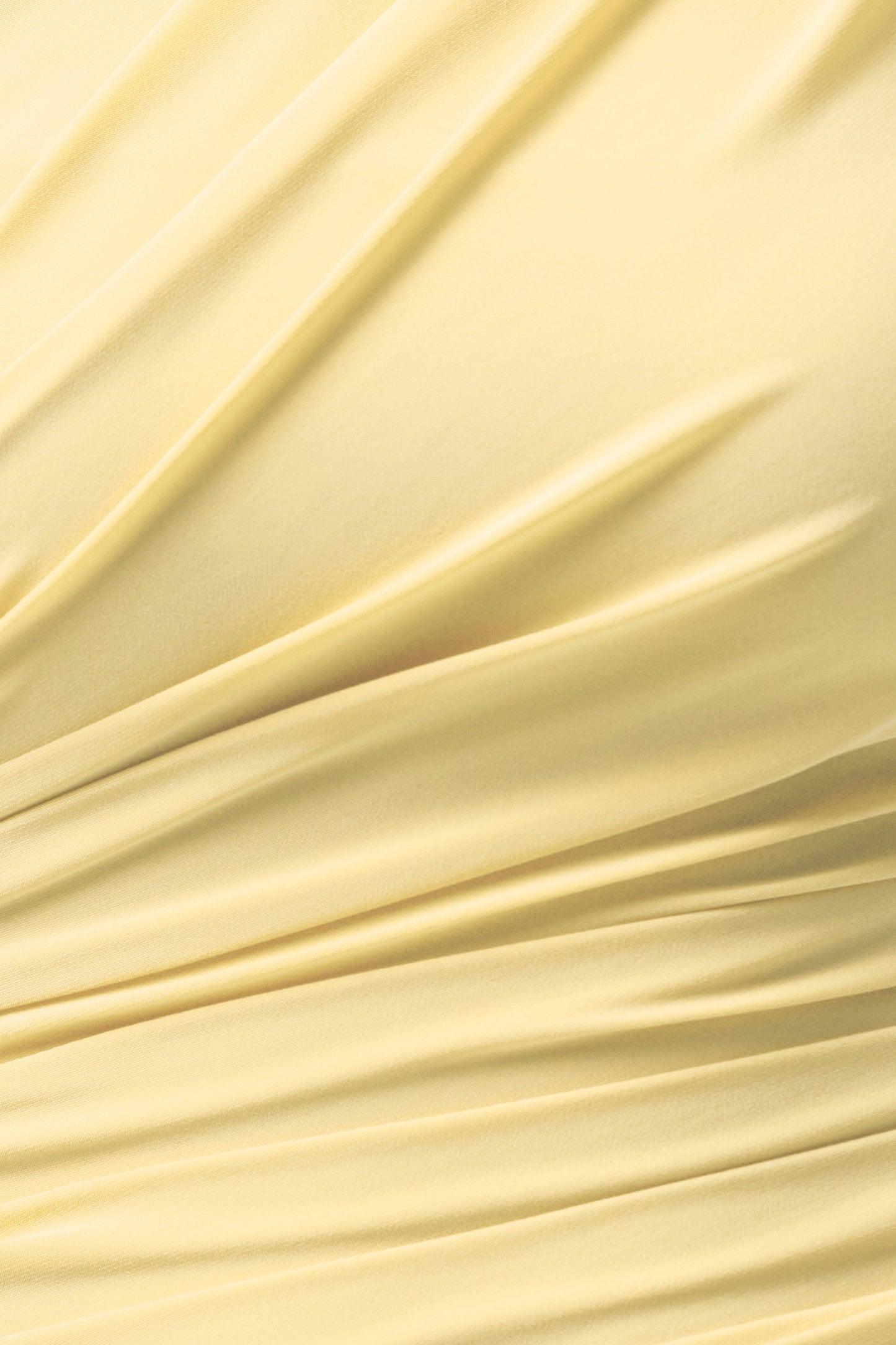 Mardi | Lemon Asymmetric Maxi Dress With Ruching