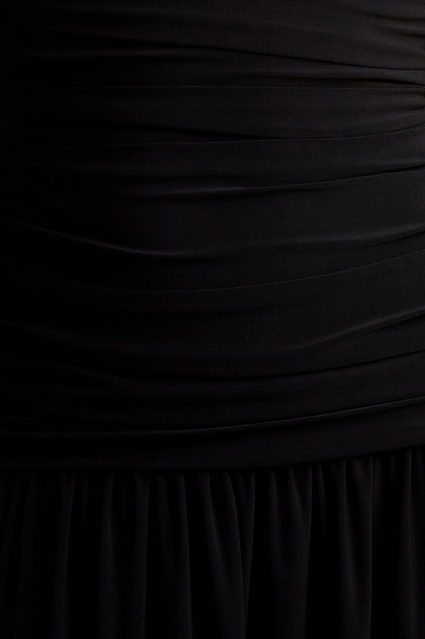 Aniyah | Black High-Neck Maxi Dress With Ruched Detailing