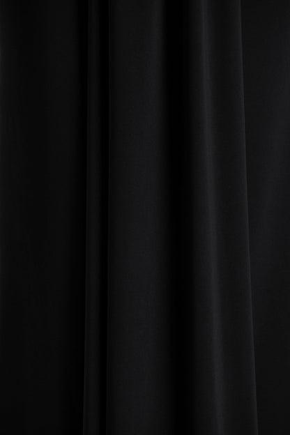 Flashy | Black Plunge-Neck Maxi Dress With Ruched Detailing