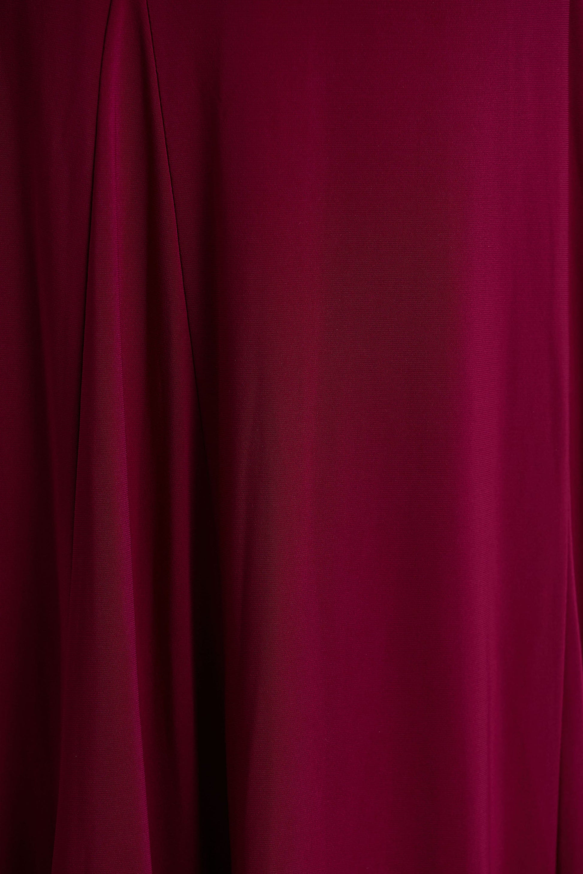 Cilla | Burgundy Bardot-Neck Maxi Dress With Ruched Detailing