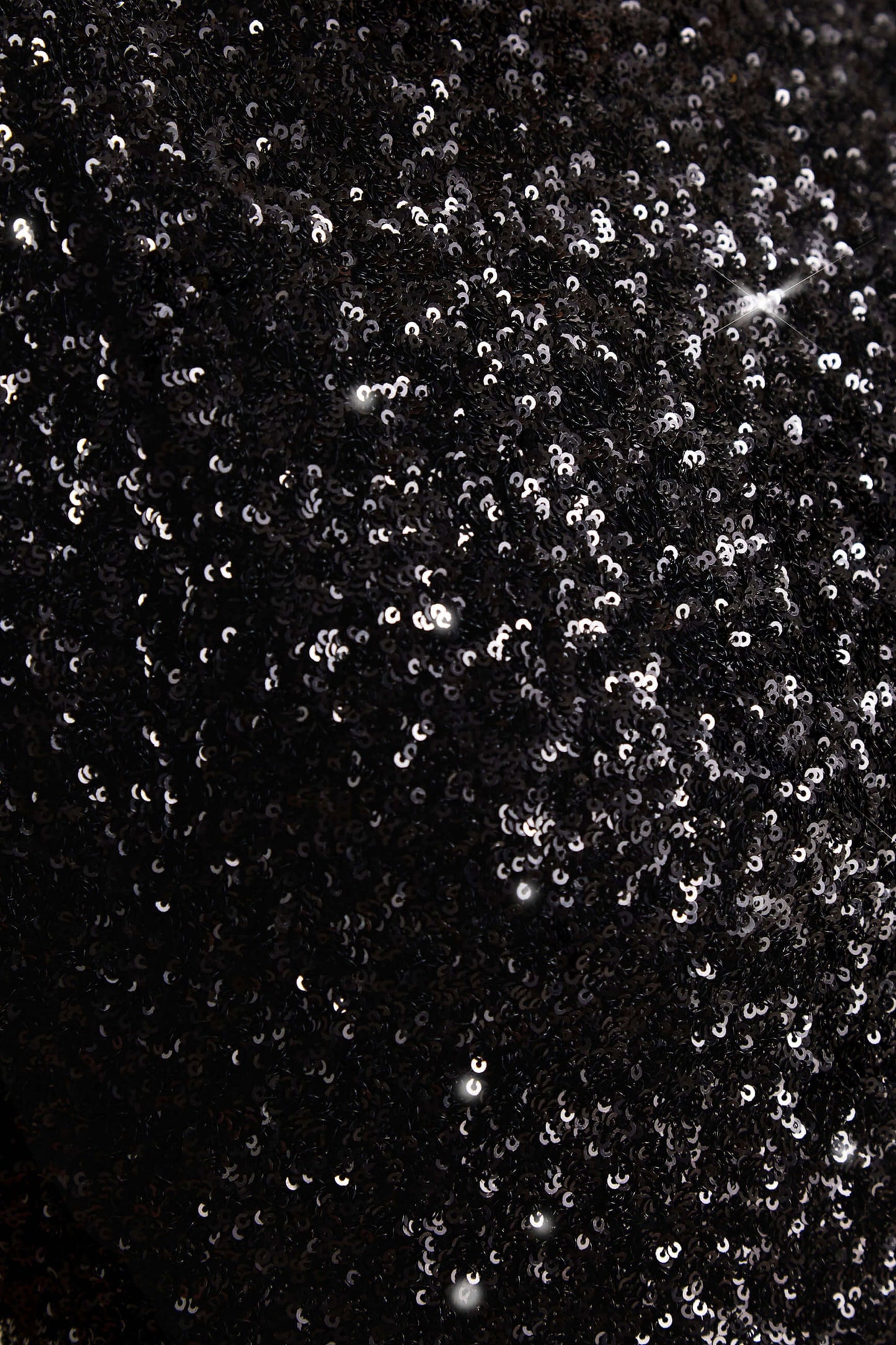 Aurah | Black Sequin Crew-Neck Maxi Dress With Cap Sleeves