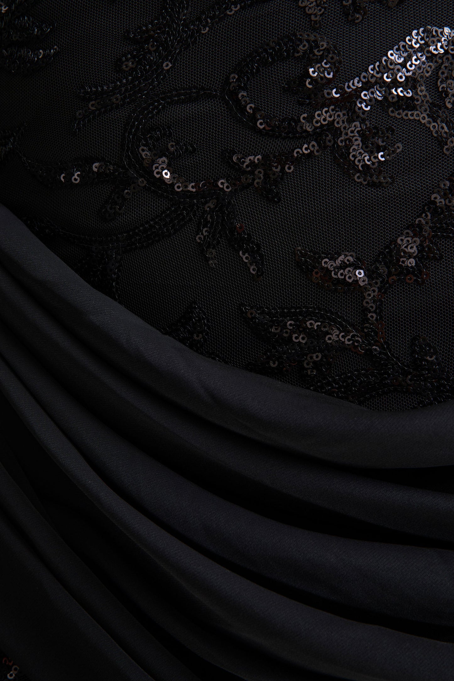 Florecita | Black Embellished Lace Crew-Neck Mini Dress With Sash Detail