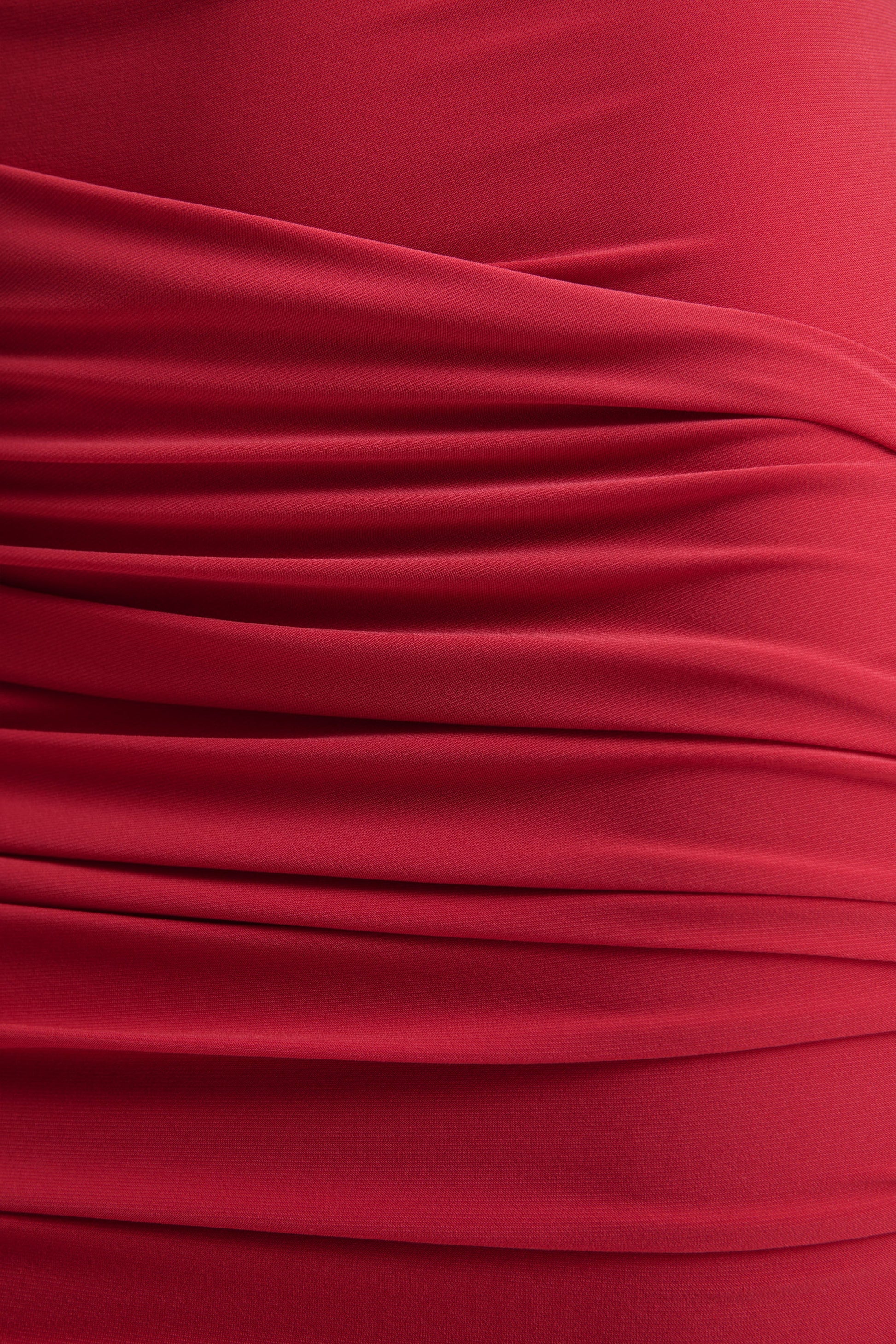 Aubrey | Red High-Neck Wrapped Mini Dress With Sash