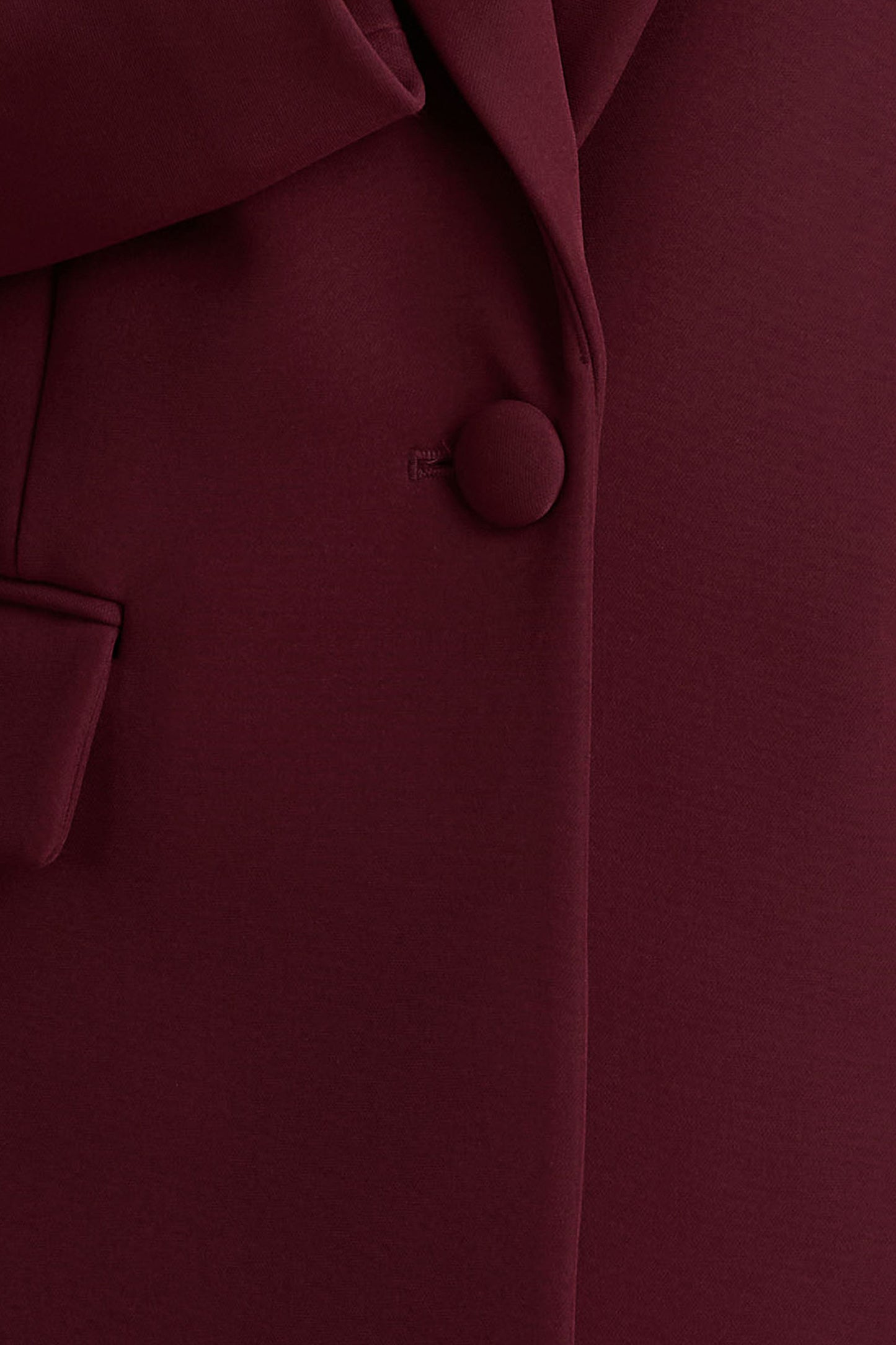 Katherine | Burgundy Plunge-Neck Oversized Blazer