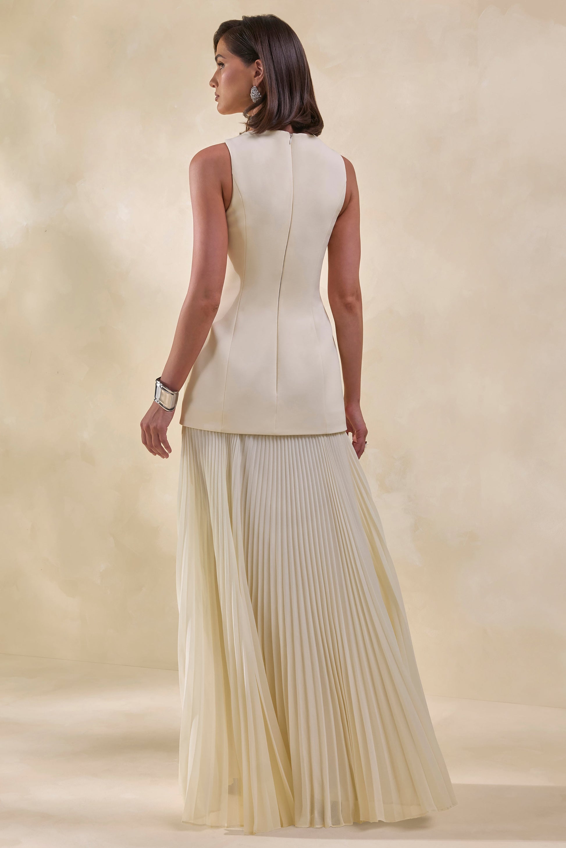 Hadley | Stone Boat-Neck Maxi Dress With Drop-Waist