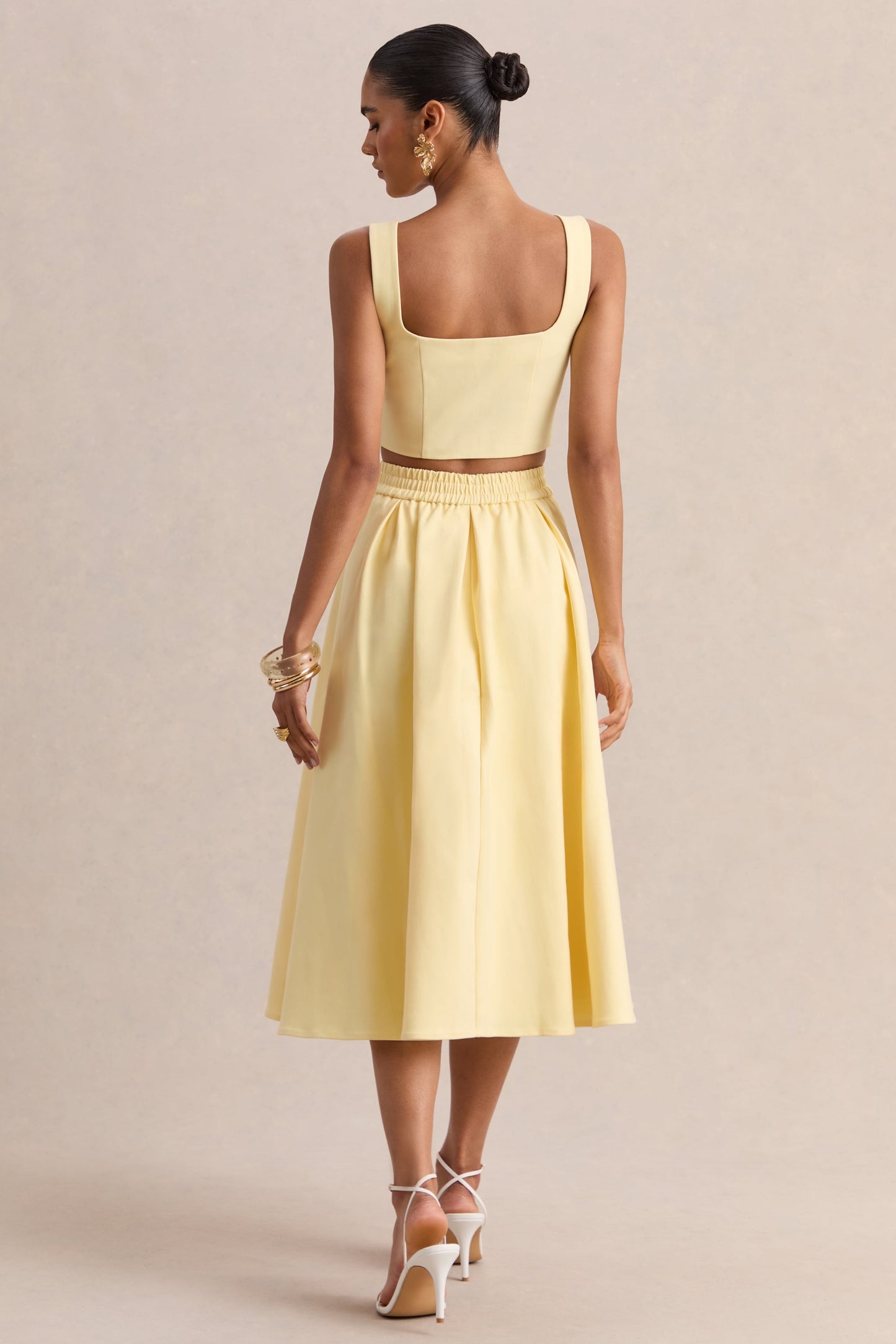 Joy | Lemon A-Line Midi Skirt