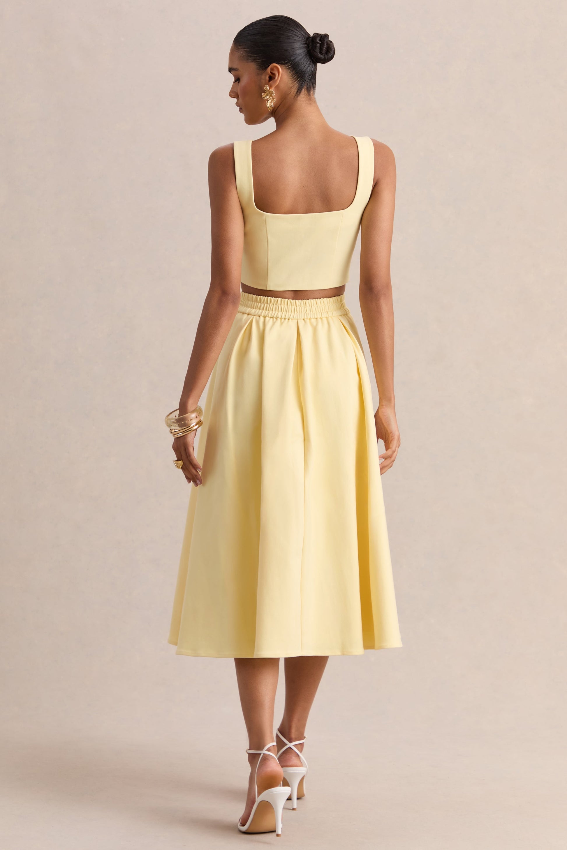 Joy | Lemon A-Line Midi Skirt