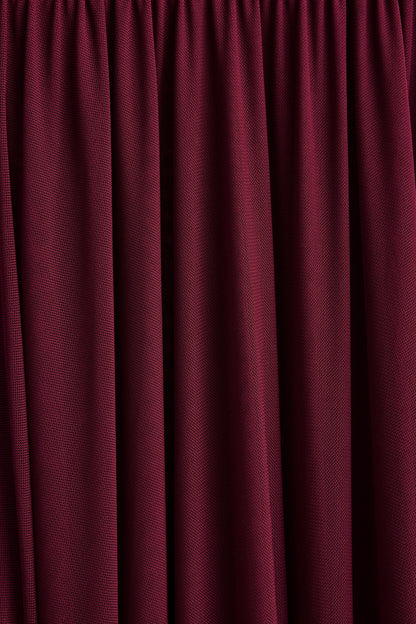 Gigi | Burgundy High-Neck Maxi Dress With Drop-Waist And Sheer Skirt