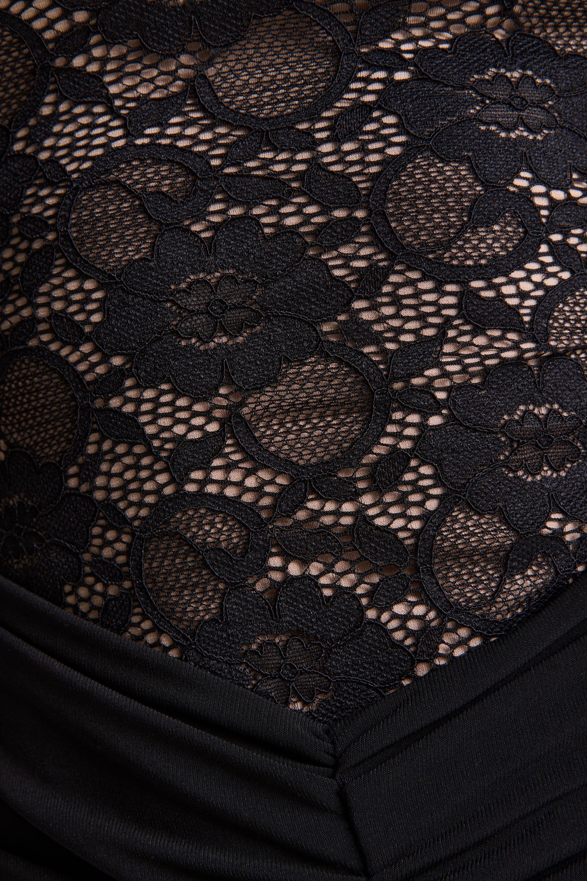 Justina | Black High-Neck Maxi Dress With Gathered-Detailing