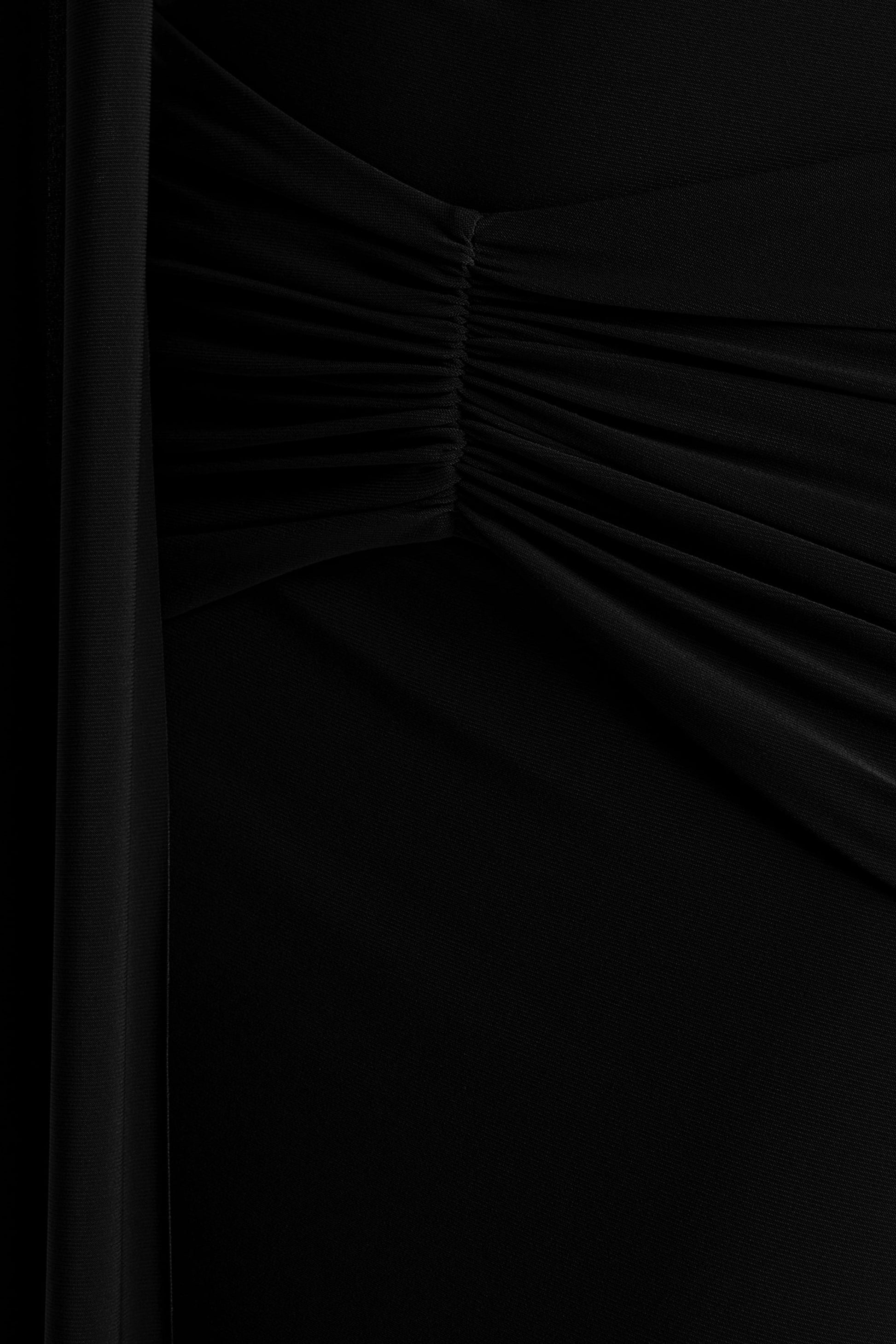 Hyla | Black High-Neck Maxi Dress With Sash-Detail