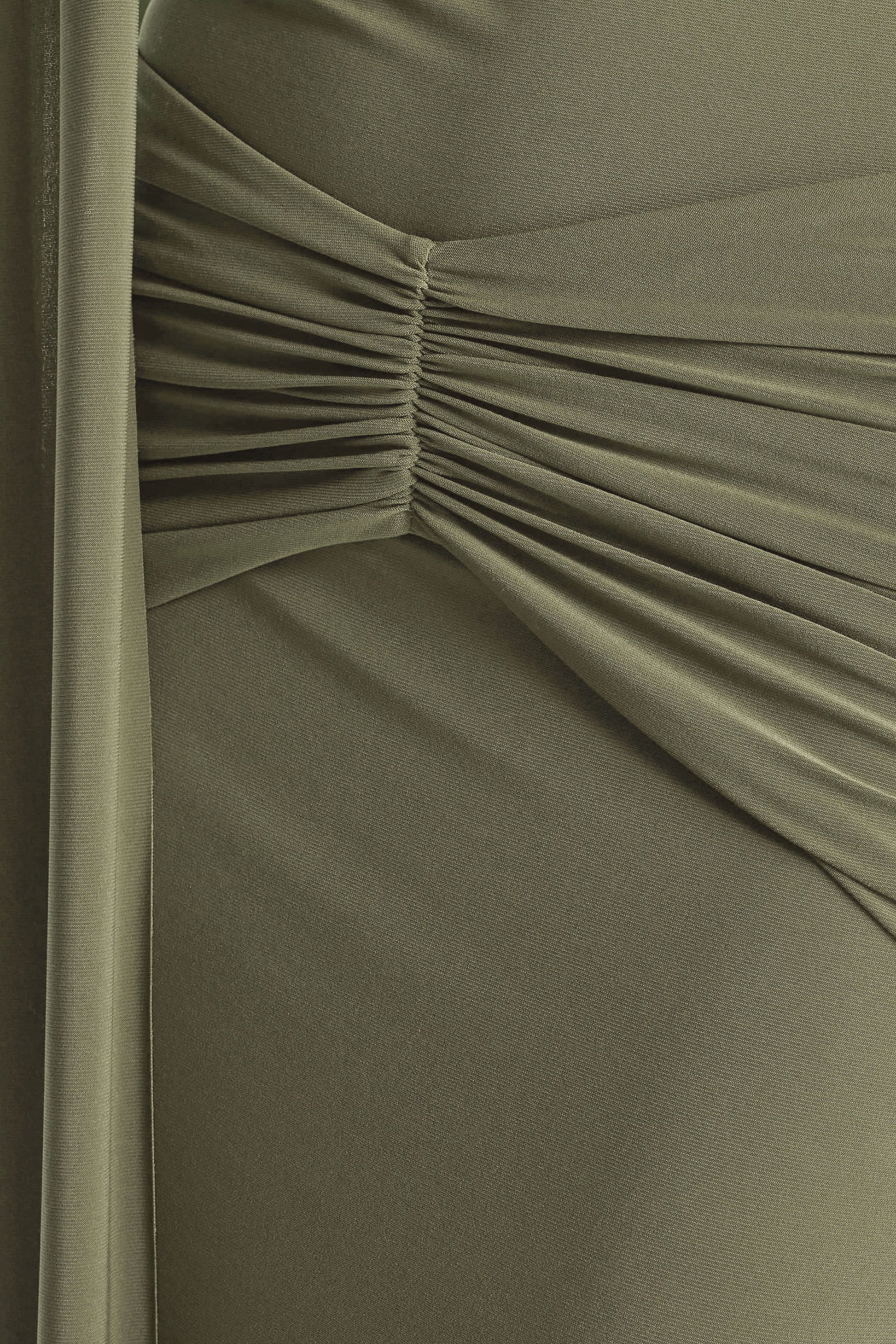 Hyla | Green High-Neck Maxi Dress With Sash-Detail
