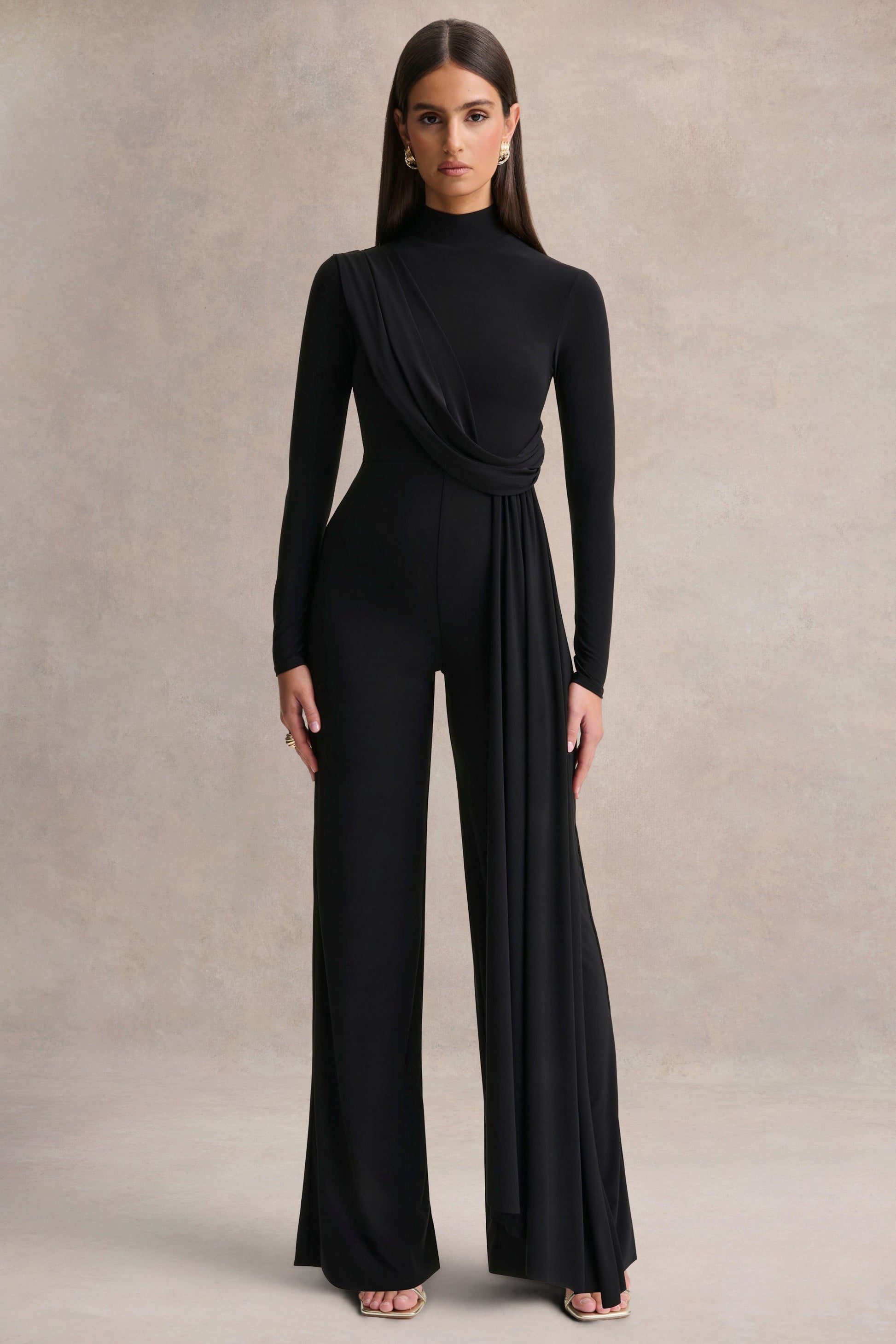 Havenna | Black High-Neck Jumpsuit
