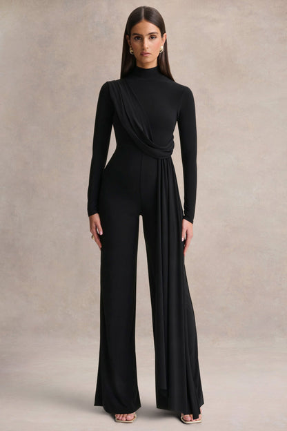 Havenna | Black High-Neck Jumpsuit
