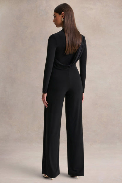 Havenna | Black High-Neck Jumpsuit