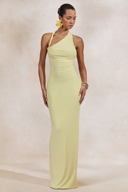 Delisse | Lemon Asymmetric-Neck Maxi Dress