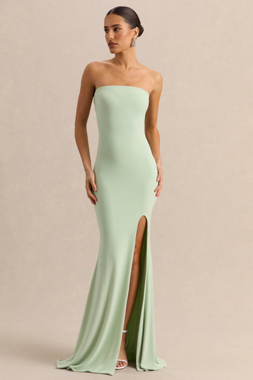 Melva | Mint Bandeau Maxi Dress