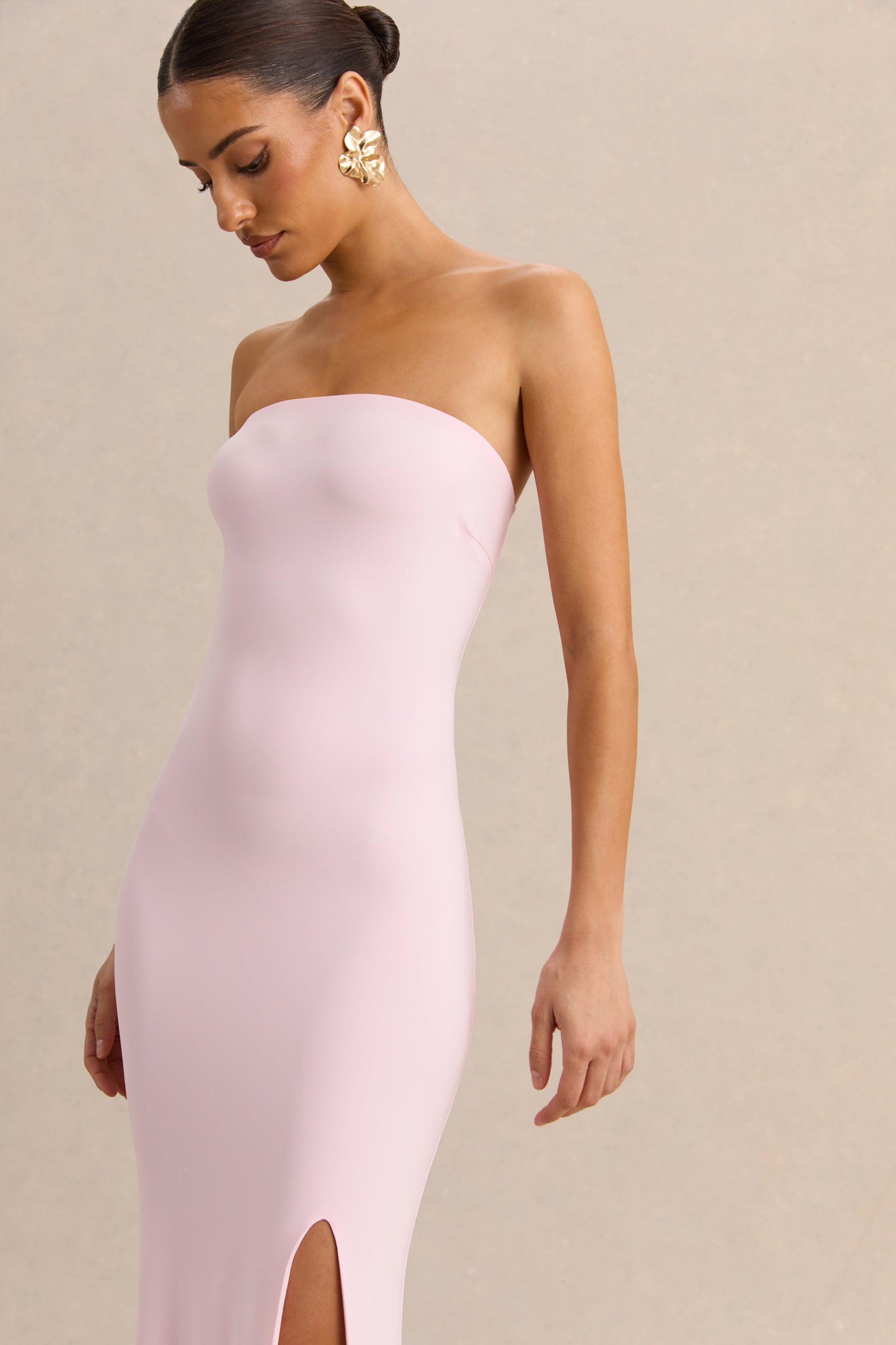Melva | Light Pink Bandeau Maxi Dress