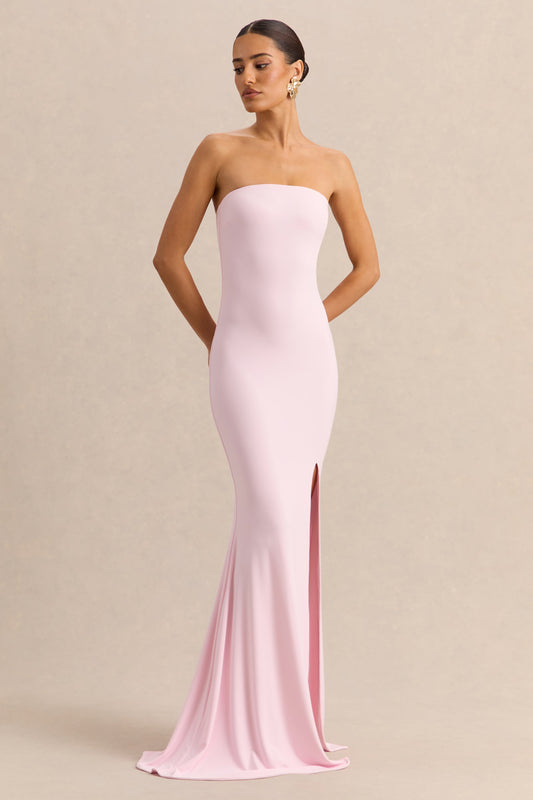 Melva | Light Pink Bandeau Maxi Dress
