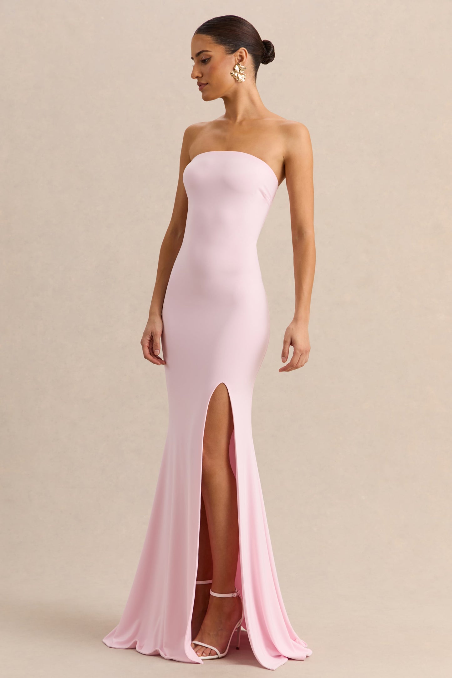 Melva | Light Pink Bandeau Maxi Dress