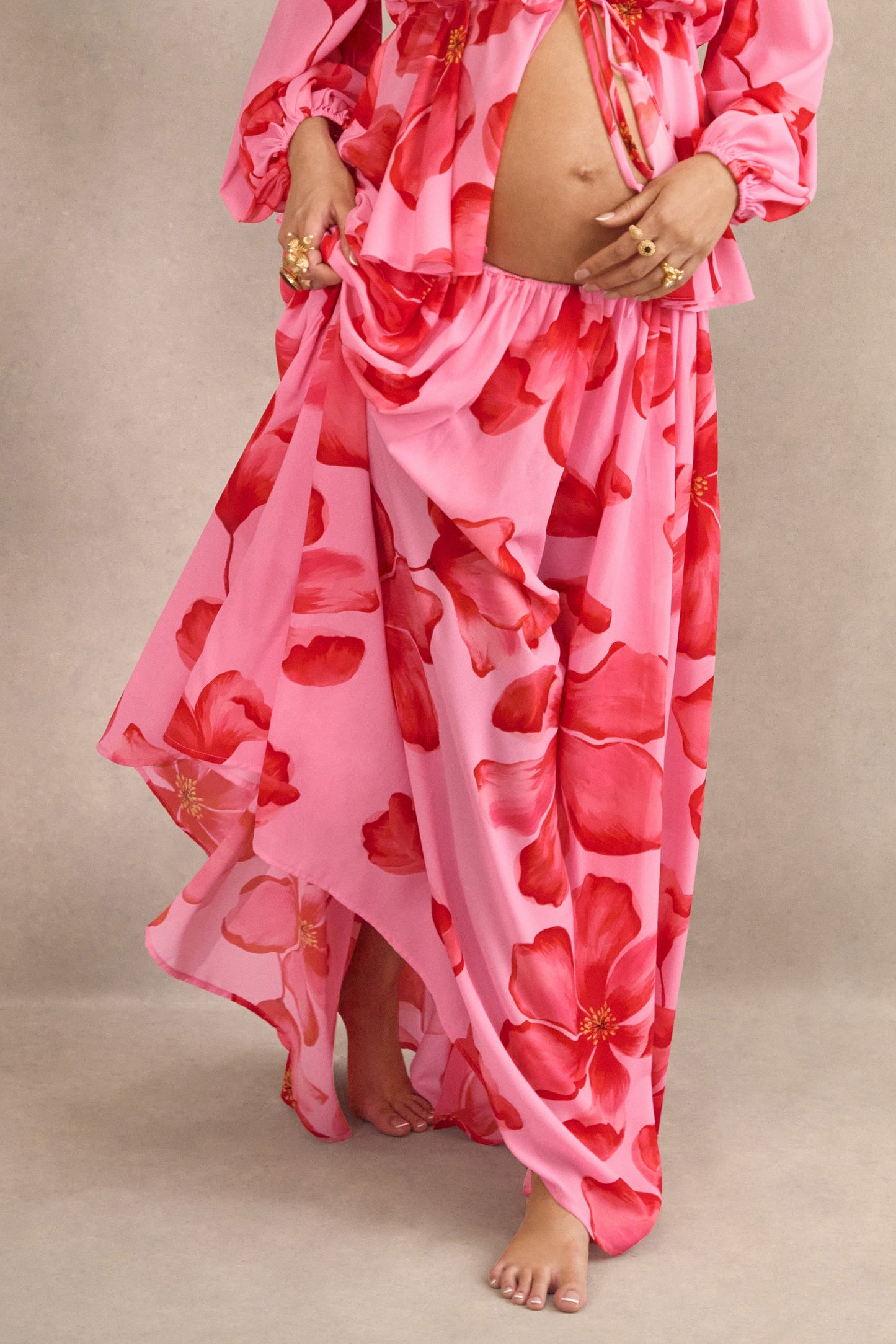 Asella | Pink Chiffon Maxi Skirt