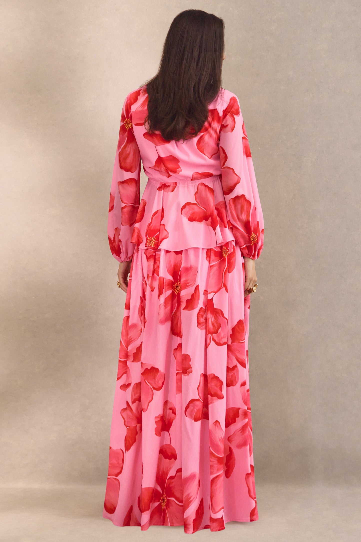 Asella | Pink Chiffon Maxi Skirt