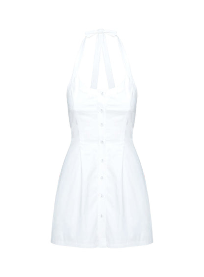 Mallorie Halter Mini Dress White