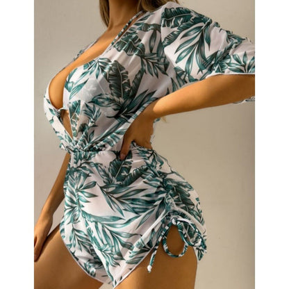 Leaf Print Bikini Set