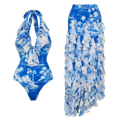 Blue One-Piece Swimsuit